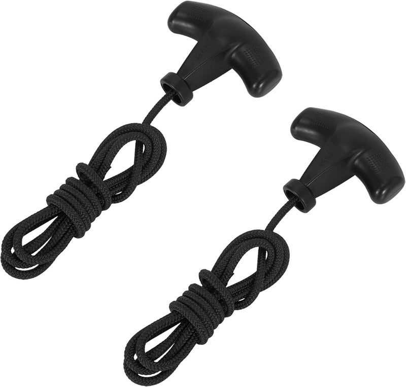 RUTU Pull Cord 2 Pack for Honda GX120 GX160 GX200,4.9FT Black Recoil Starter Rope with Soft Rubber Handle - Image 1